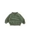 Chaqueta de punto con cuello polo para niños, suéter de algodón puro para pullover para niños y niñas, elegante atuendo de otoño e invierno