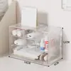 Caixa de armazenamento de gaveta de mesa estilo ins por atacado, compartimento para cosméticos, suporte de armazenamento, plástico transparente, caixa pequena de armazenamento