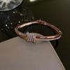 Pulsera de letras de circón con baño de oro real, personalidad de viento frío, ins, pulsera súper brillante, tendencia, joyería de mano de metal al por mayor