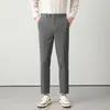 Pantalones Casuales Gruesos Versátiles de Moda para Hombre Otoño/Invierno 2026, Pantalones Rectos Ajustados para Hombre, Pantalones de Vestir Gruesos con Forro Polar Otoño/Invierno