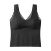 Camisola de Encaje Sin Costuras de Seda Helada para Mujer Todo en Uno Anti-Exposición Verano Delgada Color Puro Espalda Bonita Ropa Interior con Almohadillas