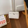 Bolsa de Mão Transfronteiriça Simples de Bolinhas para Mulheres 2026 Novo Estilo Bolsa Quadrada Pequena em Formato de Caixa Bolsa de Ombro Transversal Versátil de Verão