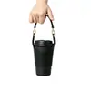 Nueva funda de taza aislante de cuero ajustable de mano con cierre de velcro para empaque, adecuada para tazas de té de leche y botellas de agua