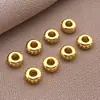 Cuentas sueltas de cobre chapado en oro de 18 quilates, separadores en forma de OVNI, cuentas redondas roscadas para pulsera y collar DIY hechos a mano, accesorios de joyería