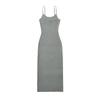 Vestido de punto con escote en V ajustado y tirantes finos de Skims Kardashian, estilo sexy, para mujer, con falda larga hasta la cadera, corte A