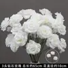 Rosas de Creme Simuladas de 3 Cabeças, Decoração de Fundo para Casamento, Arranjo de Flores para Guia de Estrada, Flores de Seda Estilo Europeu para Casamento, Flores Artificiais