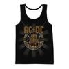 Comércio Exterior Impressão Digital 3D Banda de Rock Acdc Masculino Europeu e Americano Gola Redonda Camiseta Tendência Casual Estilo Manga Curta