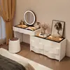 2026 Nuevo Tocador de Madera Maciza Dormitorio Simple Moderno Pequeño Estilo Crema Mesita de Noche Mesa de Maquillaje Tocador Gabinete Integrado