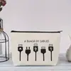 Nueva Bolsa de Maquillaje Impermeable de Lino de Amazon Más Vendida Bolsa de Cosméticos para Maestra Bolso de Mano Neceser Bolsa de Almacenamiento Bolsa Pequeña de Tela
