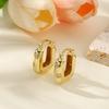 Pendientes sencillos en forma de U huecos de oro de 18 quilates chapados en cobre brillante, joyería para mujer, pendientes de estrella de alta calidad, hebilla para la oreja, en stock, venta al por mayor