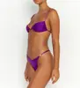 Bikini transfronterizo europeo y americano al por mayor sexy con tiras color liso de tirante tres puntos bikini de traje de baño de comercio exterior venta directa