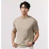 Ropa de Hombre Xintang 2026 Verano Estilo Old Money Color Sólido Cuello Redondo Camiseta de Punto Versátil Simple Manga Corta