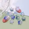 Cuentas de vidrio de color degradado con forma de flor de cinco pétalos, cuentas sueltas de flor de cuenco pequeño, aretes, pasadores para el cabello, arte de uñas, materiales para accesorios hechos a mano de estilo antiguo