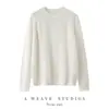 Suéter de Tricô Feminino Veludo Bouclé Gola Redonda Manga Raglã Caxemira Seda Solto Emagrecedor Simples Versátil