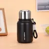 Nueva taza termo compacta de acero inoxidable 316, pequeña y exquisita, con asa, taza de bolsillo mini, taza de agua portátil