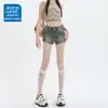 Shorts Jeans Apertados de Cintura Alta Estilo Americano para Mulheres 2025 Tendência Versátil Novo Estilo Hot Girl Cintura Alta Ultra-Curtos Hot Pants