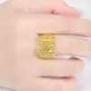 Moda Moda Joyería Vietnam Oro Chapado Tamaño Ajustable Suelto Latón Oro Chapado Anillo de Joyería con Personaje de Dragón para Hombre