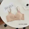 Sutiã estilo expansível estilo quadrinhos para mulheres com seios pequenos, realçando e aumentando o busto, sem costura, com suporte lateral para os seios, anti-queda, sutiã de copa fixa