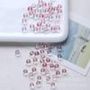 Pulsera de cuentas de vidrio para hacer tú mismo, cuentas sueltas de burbujas de doble color a juego, cuentas redondas, cuentas de vidrio rosa chapadas en oro esmerilado, material de borla de estilo antiguo