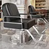 Silla de Salón Reclinable con Altura Ajustable para Cortes de Cabello, Giratoria y Adecuada para Teñido de Cabello, Hecha de Acero Inoxidable