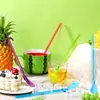 Em estoque do fabricante: Palito-colher de plástico de uso duplo, colher mexedora criativa em cores de doce, palito-colher destacável para smoothies