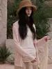 Little Golden Bean ApparelLa Nueva Camisa de Mujer Más Vendida, Tejido de Punto de Alta Gama Estilo Coreano Amigable con la Piel, Top Ligero Casual