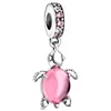 Plata animal pequeño colgante niño niña amuleto colgante DIY concha tortuga cuentas sueltas pulsera venta caliente transfronteriza