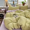 Juego de Cama de Cuatro Piezas Algodón Puro Nuevo Estilo 2026 Sábana de Cama Completamente de Algodón Funda Nórdica Funda de Almohada Dormitorio de Estudiante Juego Individual de Tres Piezas 3