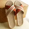 Pantuflas de Lino con Tira Cruzada para Mujer, Verano, Hogar, Pareja, Suela Gruesa Antideslizante, Interiores, Suela Suave, Sandalias y Pantuflas para el Hogar, Verano para Hombre