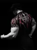 Breathedivinity Marca Americana de Moda Estilo Oscuro Ropa Deportiva Fitness Camiseta para Hombre Elástico de Secado Rápido