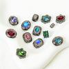 Cuentas con gemas incrustadas en negro pistola bañadas en cobre, con orificios pasantes, hechas a mano, para pulseras, collares y accesorios de joyería de varias pasadas.