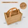 Bolsa de arpillera al por mayor en stock Bolsa de yute para compras DIY Bolsa de mano con cremallera ecológica Bolsa de arpillera con patrón imprimible