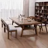 Mesa de madeira maciça para sala de estar mesa longa sofá casual trabalho em casa Taipei Europeu mesa de leitura aprendizado para várias pessoas
