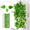 Enredaderas de Plantas Verdes Falsas para Decoración, Enredaderas de Flores Artificiales de Plástico para Sala de Estar Colgantes de Pared Interiores Cesta Colgante de Flores Árbol