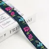 Cinta de jacquard bordada estilo étnico de 2 cm, lazo de cinta, accesorios para el cabello, material para tocado, cinturón de embalaje para caja de regalo