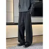 Novidade Outono 2026 Calça de Moletom Masculina de Veludo de Bambu com Faca Curva, Calça Reta Elegante de Alto Padrão para Emagrecimento para o Outono