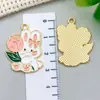 Accesorios para Joyería DIY Dibujos Animados Esmalte Lindo Conejito Pequeño Colección Llavero Collar Pulsera Colgante Encanto de Aleación