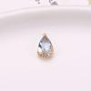 Colgante de cristal en forma de lágrima con pétalo de flor de ciruelo con borde de cobre para pulsera pendientes DIY collar con borla de diamante de color joyería