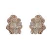 Aretes de pétalos de diamante de metal simple retro de moda nicho pin de plata s925 temperamento aretes de diseño versátil mujeres