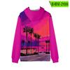 Sudadera con cremallera de árbol de palma en primavera y otoño, holgada, casual, versátil, chaqueta cárdigan, estilo casual estampado