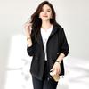 Otoño 2025 Nuevo Conjunto de Chaqueta Versátil de Color Sólido Simple y Elegante para Mujeres Petite