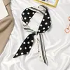 Elegante lenço de cabelo retro francês combinando com camisa pequeno longo estreito fino lenço gravata fita de cabelo gravata Faixa para Bolsa
