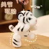 Juguete de Peluche de Tigre Articulado Simulado Transfronterizo con Extremidades Móviles, Colgante de Tigre Blanco, Llavero Decorativo, Regalo para Niños