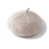 Boina de cachemir de color liso, nueva para otoño e invierno, gorro de pintor tejido de moda para mujer, cálido y protege los oídos, adecuado para clima frío