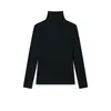 Camisa Base de Acetato de Tencel y Lana para Mujer, Top de Cuello Alto Ajustado de Lyocell para Otoño e Invierno, Camiseta Elegante y con Estilo para Capa Interior