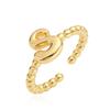 Australia, Europa antigua y Estados Unidos anillo abierto de 26 letras inglesas chapado en cobre simple de oro de 18 quilates anillo joker de nicho femenino