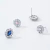 Pendientes Elegantes de Copo de Nieve de Plata de Ley S925 con Incrustaciones Completas de Diamante para Mujer, Lindos y Rosas, Diseño de Lujo de Alta Gama, Regalo de Vacaciones