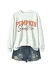 Temporada de calabaza diversión de calabaza cuello redondo casual manga larga para mujer Amazon transfronterizo ebay sudadera holgada