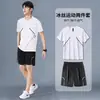 Traje Deportivo para Hombre Camisa de Seda Helada de Secado Rápido Pantalones Cortos de Manga Corta Ropa de Fitness Nueva de Verano Traje de Bádminton