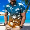 Amazon Transfronterizo Europeo y Americano, Estación Independiente Impresión Digital 3D Moda Masculina Casual Playeras Polo Venta Directa de Fábrica